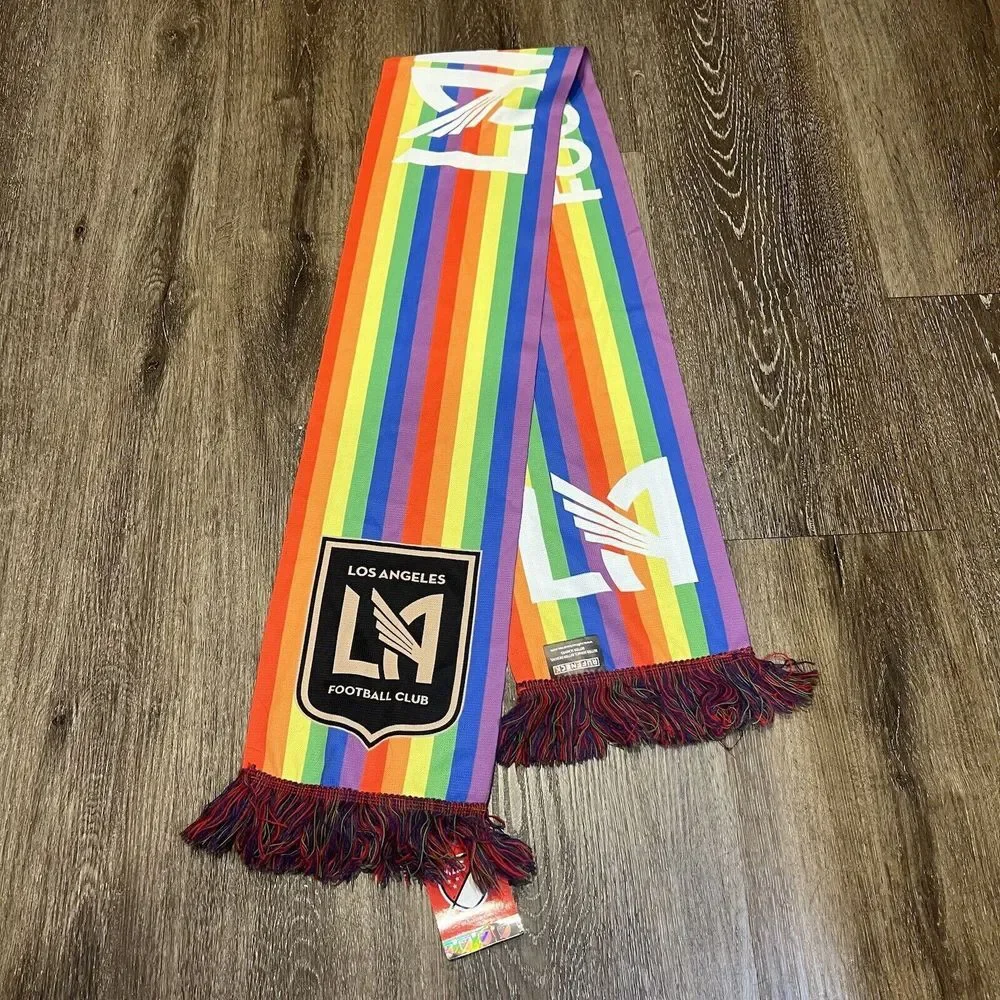 LAFC Los Angeles MLS Football Club Pride Scarf Soccer Futbol NEW Long Rainbow‎